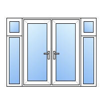 uPVC French Doors with Top Opening Side Panels